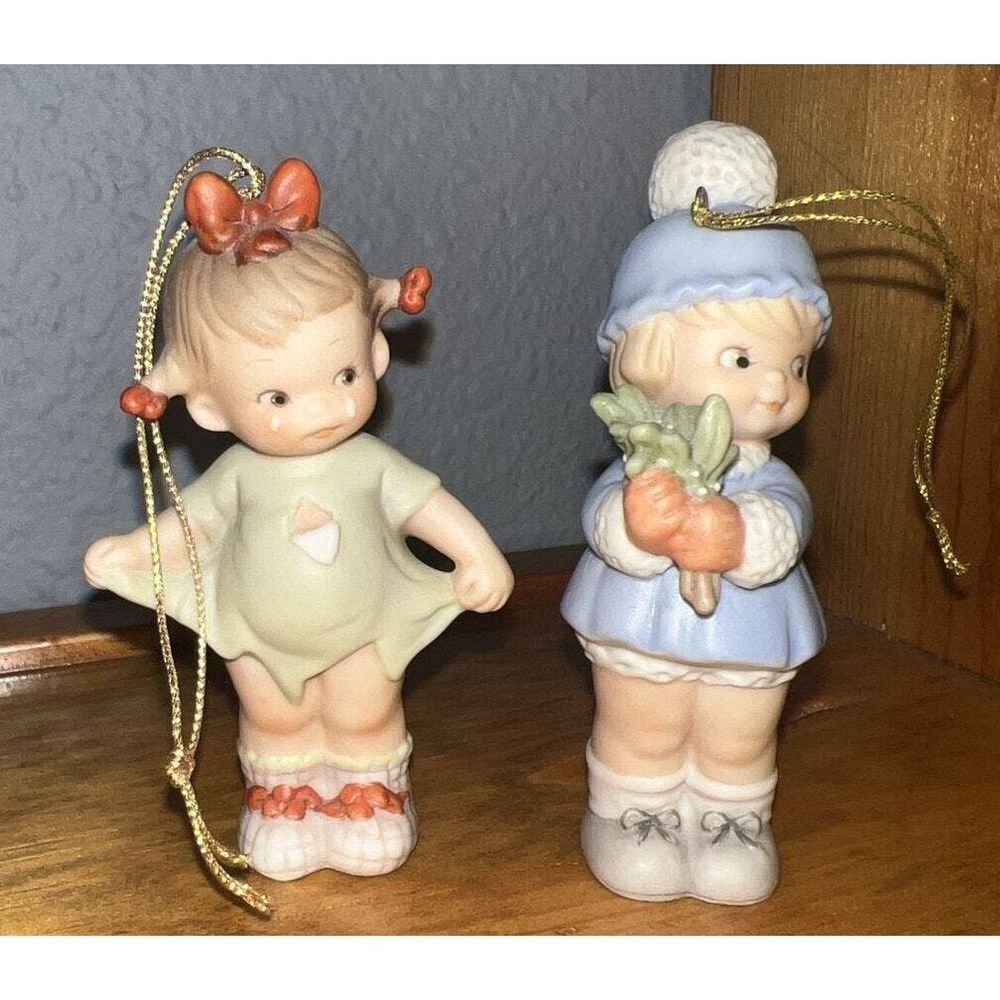 Enesco (1992) Memories of Yesterday 2 Ornaments children siblings girls sisters